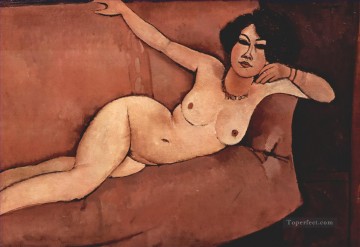 アメデオ・モディリアーニ Painting - ソファの上のヌード アルマイザ 1916年 アメデオ・モディリアーニ